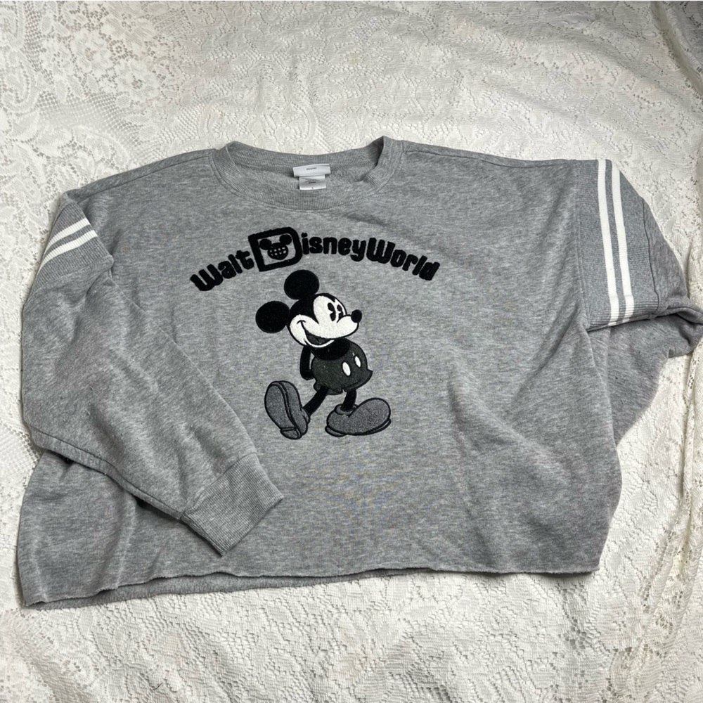 Walt Disney World Long Sleeve Mickey Crop Top Sweater